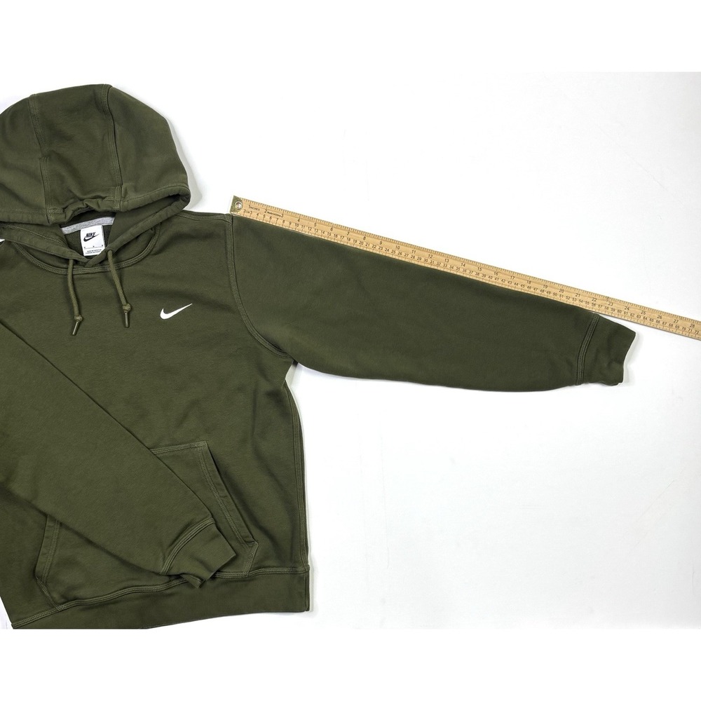Nike Hoodie Mens Medium Olive Green Logo Outdoor Long Sleeve Pullover - Picture 6 of 10
